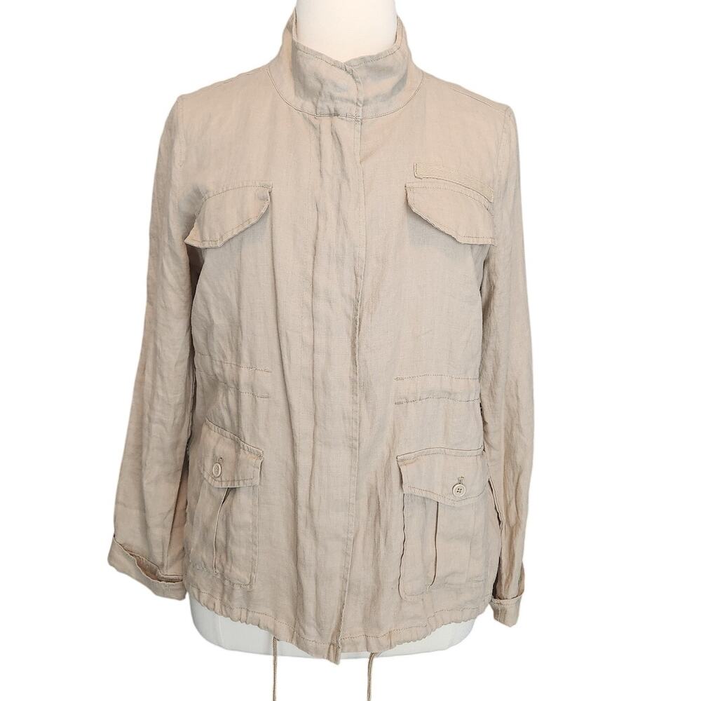SALE Calvin Klein Jeans 100% Linen Lightweight Safari Utility Jacket Size XL